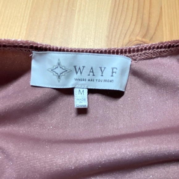 WAYF Dusty Rose Crushed Velvet Long Balloon Sleeve Bodysuit US Sz M - Picture 4 of 12